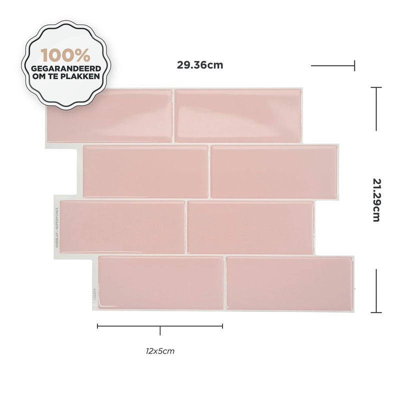 SMART TILES Peel and Stick Backsplash - 5 Sheets of 11.56"" x 8.38"" - 3D Adhesive Peel and Stick Tile Backsplash for Kitchen, Bathroom, Wall Tile - Image 4